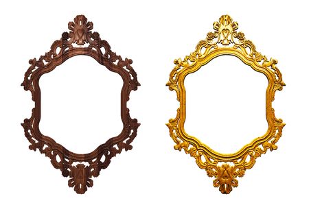 Wooden carved Frame for pictureの写真素材