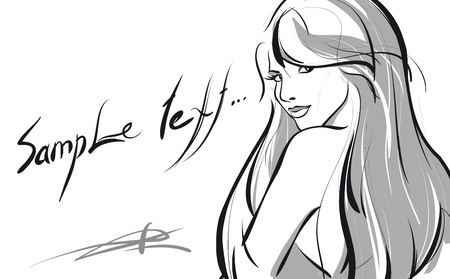 beauty girl face. (Vector Illustratio)のイラスト素材