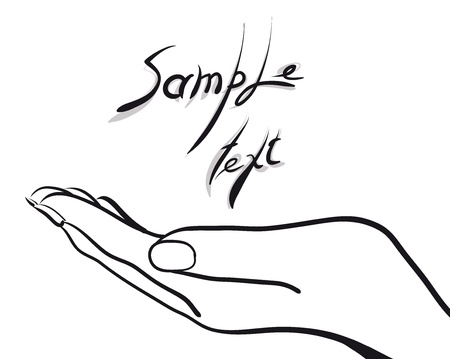 palm With sample text (Vector Illustratio)のイラスト素材