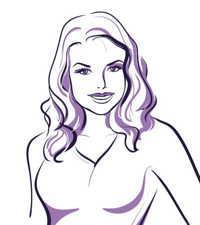 beauty girl face. (Vector Illustratio)のイラスト素材