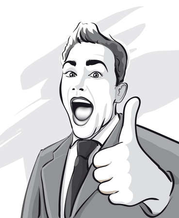Man has reached huge success   Vector Illustratio のイラスト素材