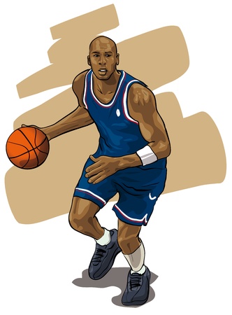 basketball during a game (Vector Illustratio)のイラスト素材