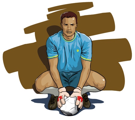 goalkeeper with the ball (Vector Illustratio)のイラスト素材