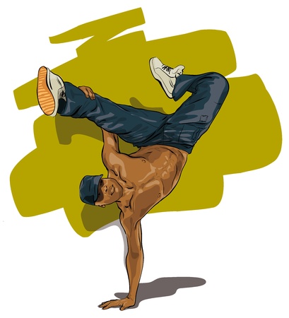 dancers performing acrobatic action (Vector Illustratio)のイラスト素材