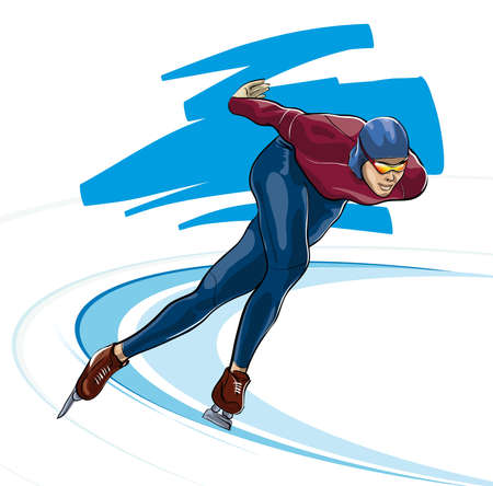 Speed ??skating sports competition sport  (Vector Illustratio)のイラスト素材