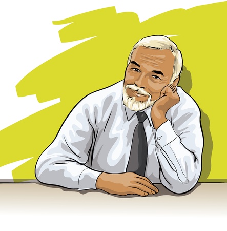 a wise old man with expressive eyesのイラスト素材