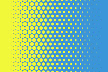Yellow dots on blue background Halftone pop art design Light effect Vector illustration for website, card, posterのイラスト素材