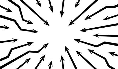 Black radial concentric arrows Sun ray or star burst elements Speed graphic texture Explosion vector illustrationのイラスト素材