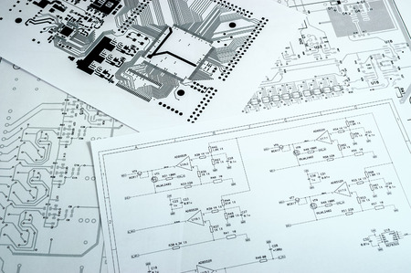 Schematic diagram closeup photoの写真素材
