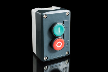 Push button station. Start stop electronic control. Assembled Stations.の写真素材