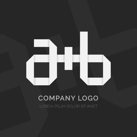 Creative letter A plus B vector logo design. Vector sign. Character logotype symbols. Logo icon design. Origami lettersのイラスト素材