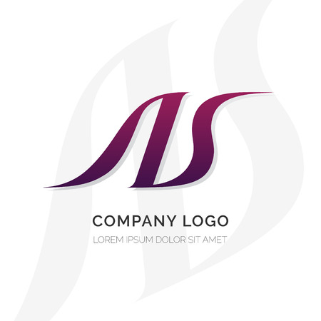 Creative A and S letter vector logo design. Vector sign. Character logotype symbols. Logo icon design for websiteのイラスト素材