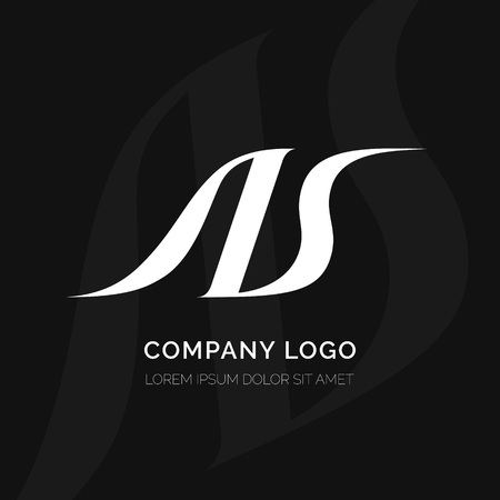 Creative A and S letter vector logo design. Vector sign. Character logotype symbols. Logo icon design for websiteのイラスト素材