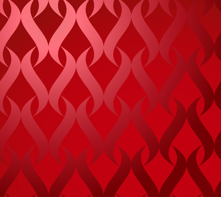 Vector Seamless Red Wavy Lines Pattern. Abstract Backgroundのイラスト素材