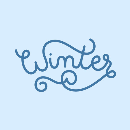 Winter hand lettering vector illustration. Marker calligraphyのイラスト素材