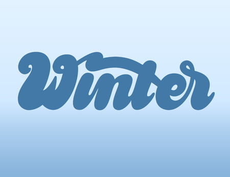 Winter hand lettering vector illustration. Brush calligraphyのイラスト素材