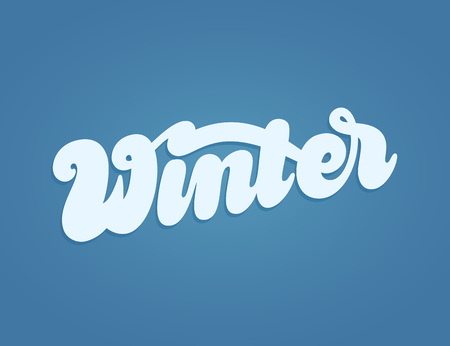 Winter hand lettering vector illustration. Brush calligraphyのイラスト素材