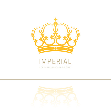 Vintage Crown abstract Logo design. King and Queen Royal symbol. Premium and luxury Logotype concept icon vector template.のイラスト素材