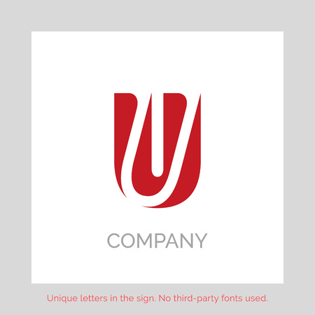 Creative U letter vector sign design. Character symbols. Icon design for websiteのイラスト素材