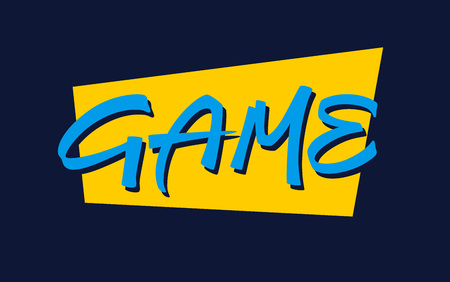 Game vector lettering. Handwritten text label. Freehand typography designのイラスト素材