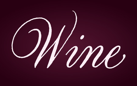 Wine vector lettering. Handwritten text label. Freehand typography designのイラスト素材