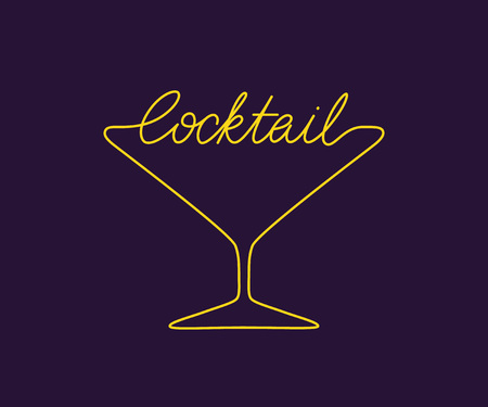 Cocktail logo emblem design. Vector sign with lettering and glass symbolのイラスト素材