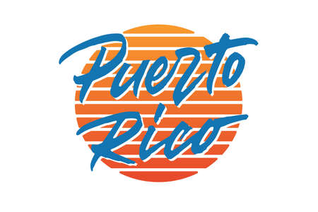 Puerto Rico lettering designのイラスト素材