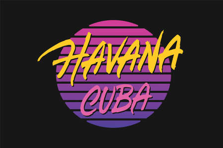 Havana Cuba lettering designのイラスト素材