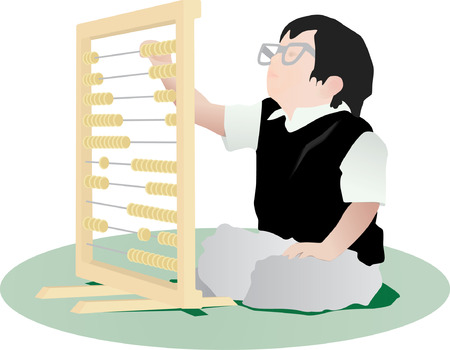 Accountant child with abacusのイラスト素材