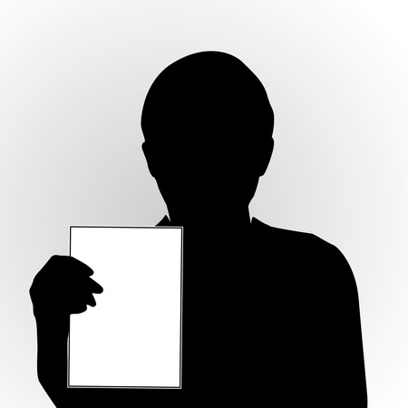 Person hold blank cardのイラスト素材