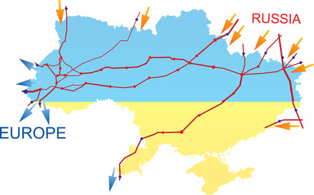 Ukraine map with gas pipesのイラスト素材