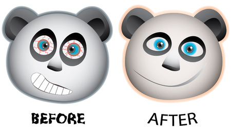 Pandas face expressionのイラスト素材