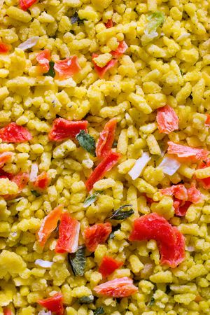 Macro of dried soup ingredients textureの写真素材