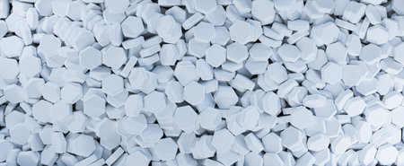 Hexagonal background in white colors, for web and banners, 3D rendering