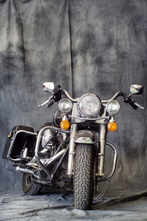 TRIESTE, ITALY - JUNE 6, 2010: front view of a Harley Davidson Road King shown in an exhibition in Trieste, Italy.のeditorial素材