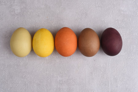 Easter eggs painted in different colours