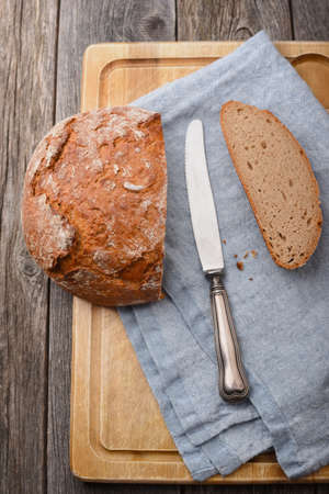 Homemade bread of rye and wheat flour