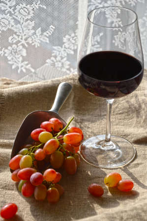 Glass of BlaufrÃ¤nkisch - red wine