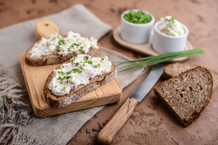 Farmer's cream cheese spread for a breadの写真素材