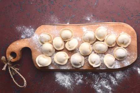 Pelmeni - filled dumplings with meatの写真素材