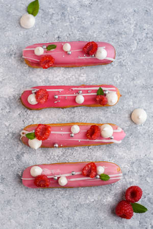 Original raspberry eclairs