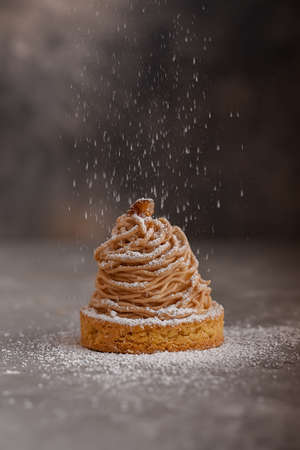 Mont Blanc - modern French dessertの写真素材