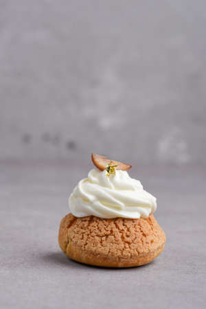 Choux with chestnut filling and chantilly cream