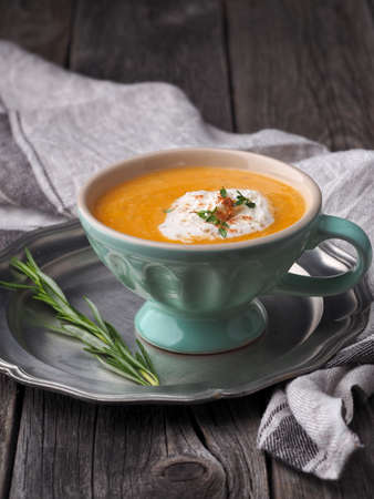Jerusalem artichoke cream soup isolatedの写真素材