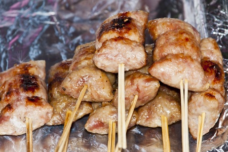 Asian grilled pork, Thai e-san foodの写真素材