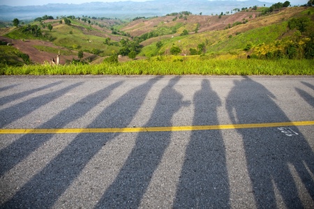 group of human shadows