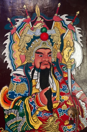 This is a very traditional kind of house gates in China, which painted the ancient generals on the two sides of the gate. They are called door gods in China.のeditorial素材