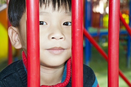 A little Boy in Playgroundの写真素材
