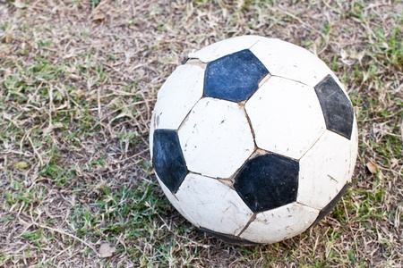 Classic ball football on grassの写真素材