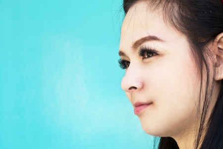 An image of a beautiful girl  in the park of thailandの写真素材